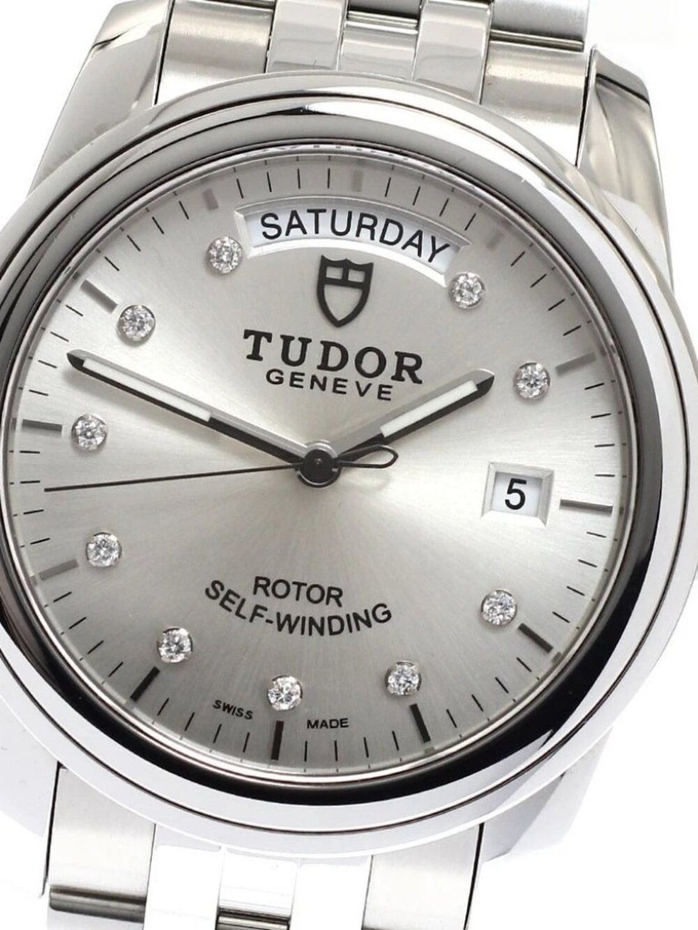 TUDOR Glamour 56000 Date day Silver Dial Automatic Men's Watch_933147